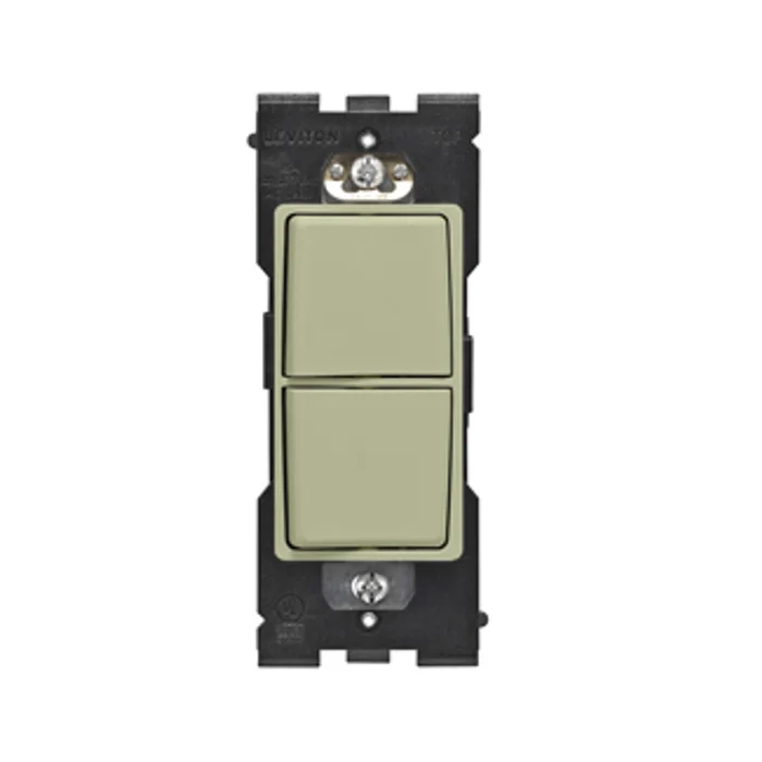 Leviton RE634-PS Combination Switch for Single Pole Applications, 15A, 120/277VAC, Prairie Sage