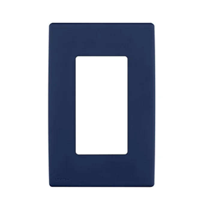 Leviton REWP1-RN Renu 1-Gang Screwless Snap-on Wallplate, Rich Navy
