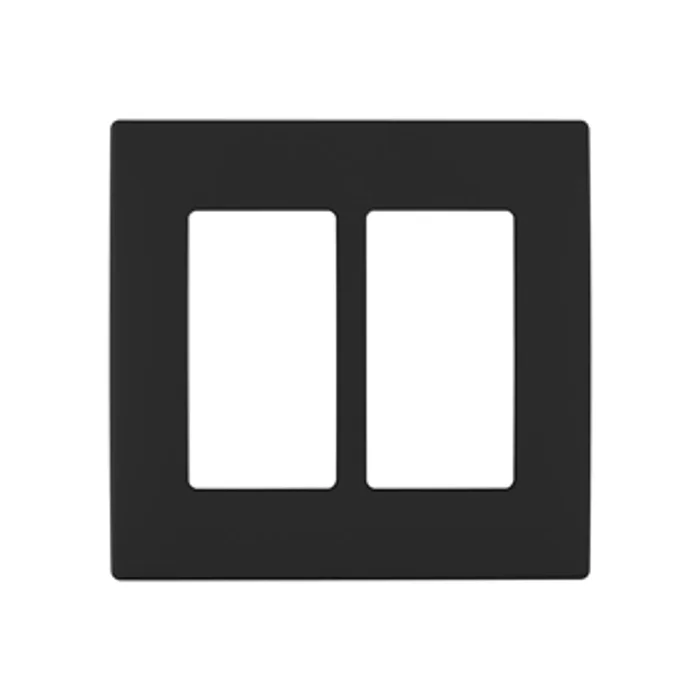 Leviton REWP2-OB Renu 2-Gang Screwless Snap-on Wallplate, Onyx Black