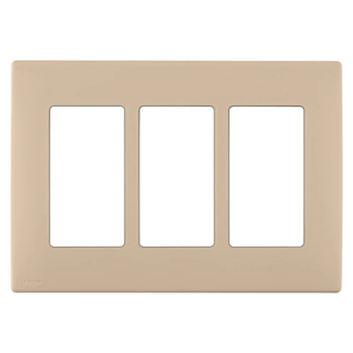 Leviton REWP3-DT Renu 3-Gang Screwless Snap-on Wallplate, Dapper Tan