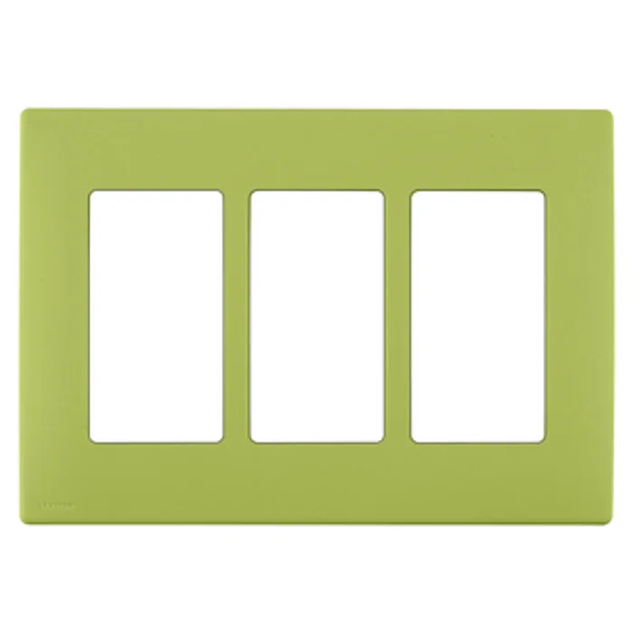 Leviton REWP3-GS Renu 3-Gang Screwless Snap-on Wallplate, Granny Smith Apple