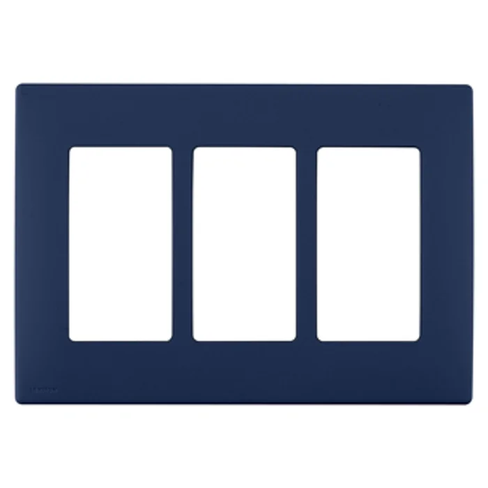 Leviton REWP3-RN Renu 3-Gang Screwless Snap-on Wallplate, Rich Navy