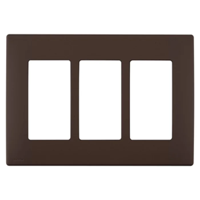 Leviton REWP3-WB Renu 3-Gang Screwless Snap-on Wallplate, Walnut Bark