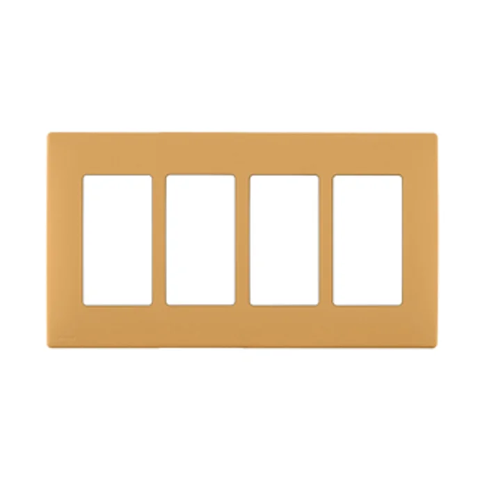 Leviton REWP4-TC Renu 4-Gang Screwless Snap-on Wallplate, Toasted Coconut