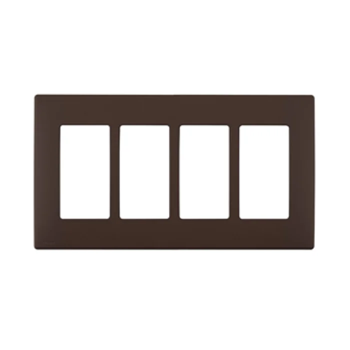 Leviton REWP4-WB Renu 4-Gang Screwless Snap-on Wallplate, Walnut Bark