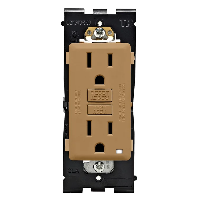 Leviton RGF15-WC Tamper Resistant 15A Self-Test SmartlockPro GFCI Receptacle, Warm Caramel