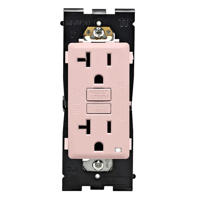 Leviton RGF20-FP Tamper Resistant 20A Self-Test SmartlockPro GFCI Receptacle, Fresh Pink Lemonade