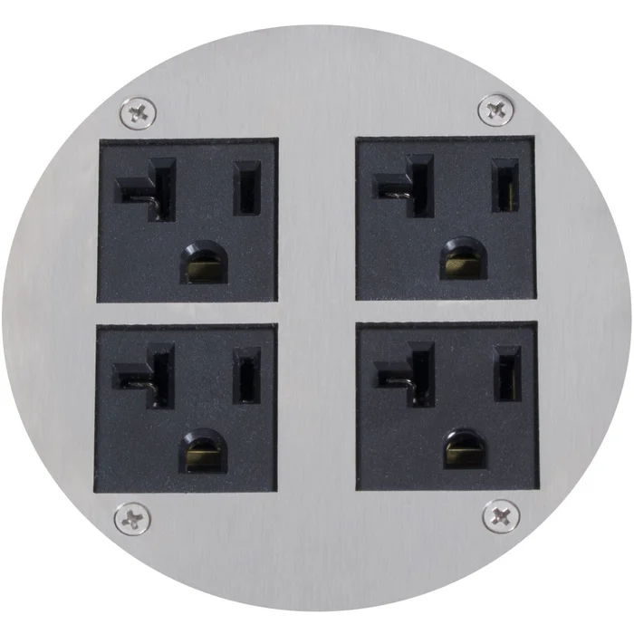 Lew Electric MOI4-REC-RES-PWR4-BR-AHC-CED Round Poke Thru Recessed Floor Box, 4 Power – Bronze