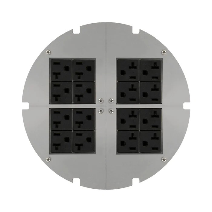Lew Electric MOI8-REC-P4-P4-P4-P4-SS-AHC-CED 8″ Round Poke Thru Core Drill Flush Box, 16 Power, Stainless