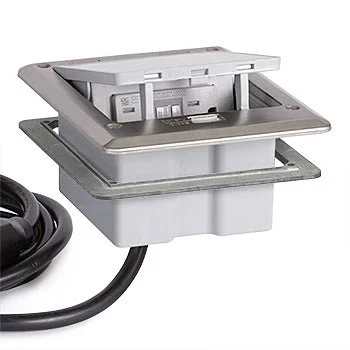 Lew Electric OB-2-CT-SP Outdoor Kitchen Countertop Box with Stainless Push Button Cover; Fully IP66 Rated