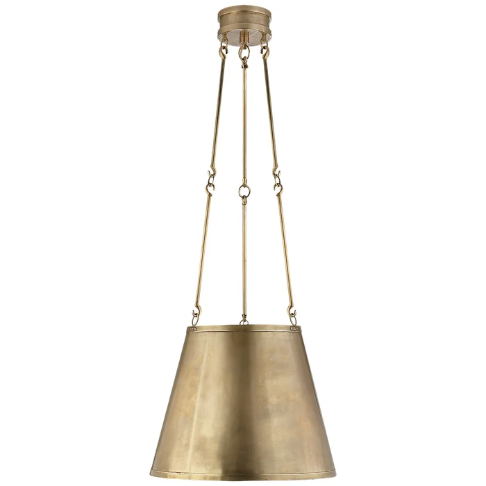 Lily Three Light Pendant, Natural Brass