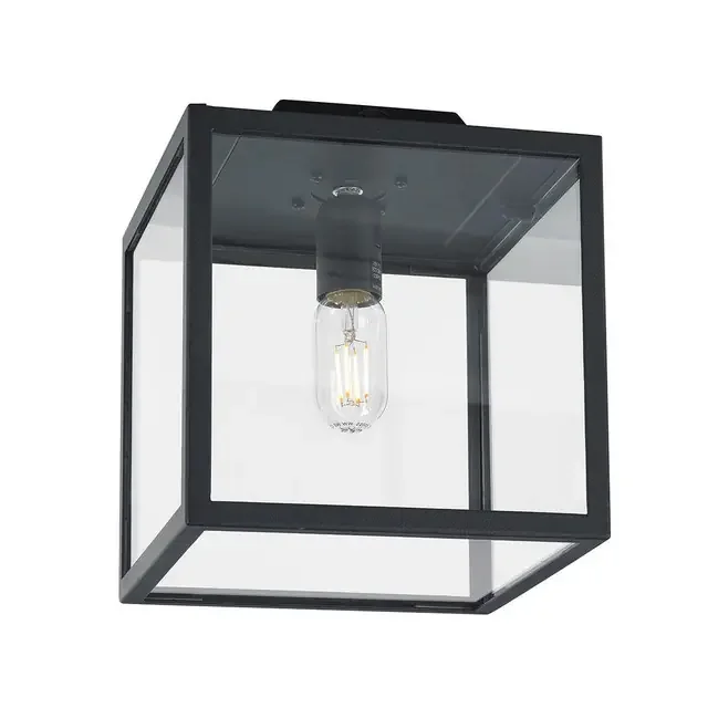 Lofoten Black IP44 Flush Ceiling Light