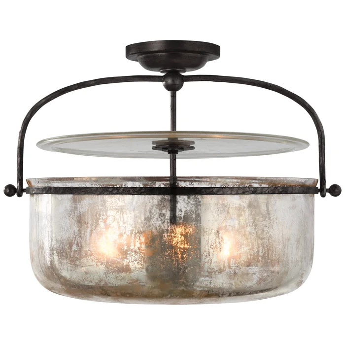 Lorford Three Light Lantern, Aged Iron
