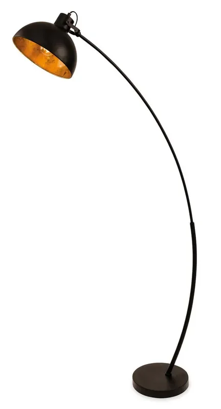 Lotus Black with Gold Leaf Effect Liner Floor Lamp