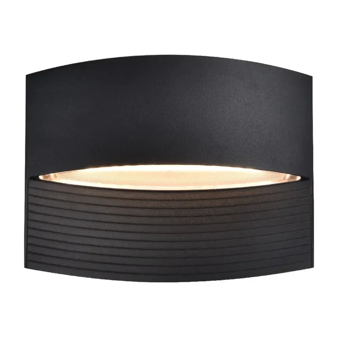 Lotus LED Matt Black Modern Outdoor p and Down Wall LIght IP54