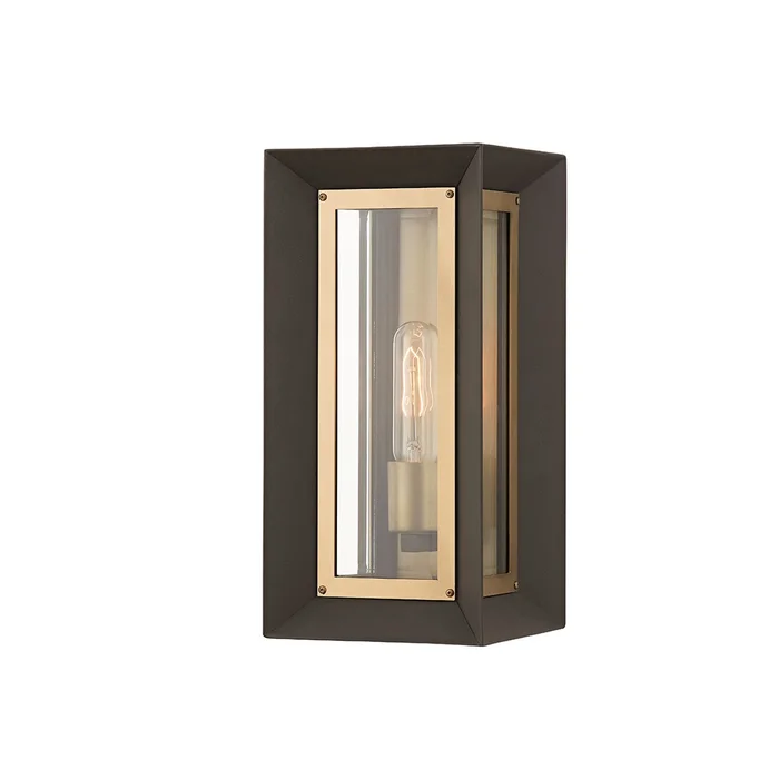 Lowry One Light Outdoor Wall Sconce in Textured Bronze/Patina Brass (67|B4051-TBZ/PBR)