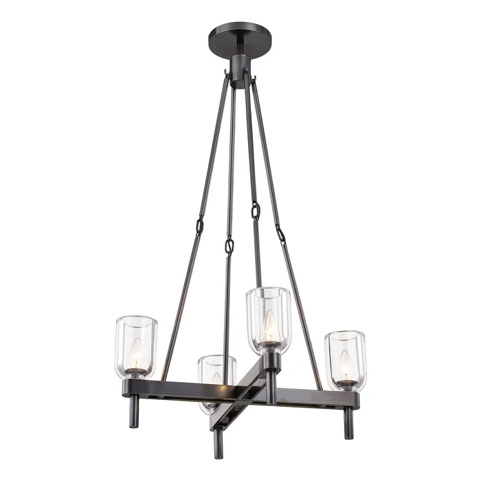 Lucian Four Light Pendant in Clear Crystal/Urban Bronze (452|PD338422UBCC)