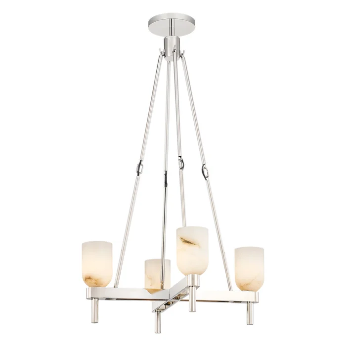 Lucian Four Light Pendant in Polished Nickel/Alabaster (452|PD338422PNAR)