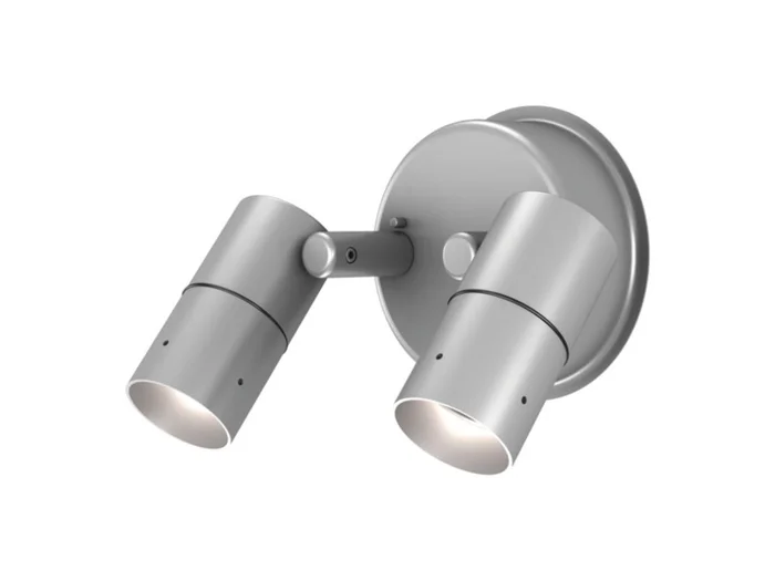 Lumiere 903-2-8LED2710-120/12-CS Westwood LED Two Head Fully Adjustable Side Mounted Swivel Wall Fixture, 8W LED, 2700K, Spot 10 Degree Beam Angle, City Silver