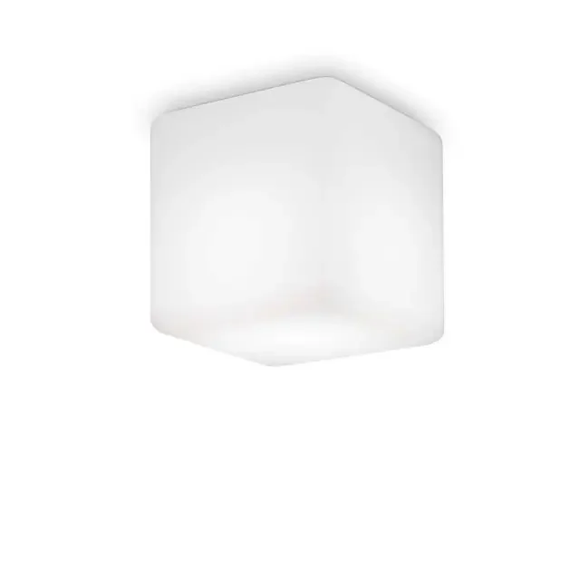 Luna PT1 White Cube 20cm IP44 Flush Ceiling Light