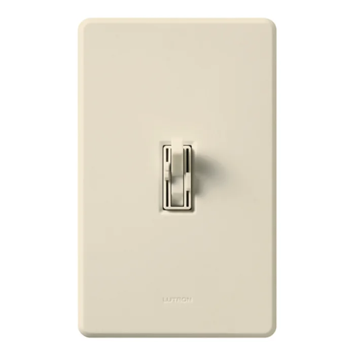 Lutron AY2-LFSQ-LA Ariadni Toggle Quiet 3-Speed Fan Control and Dimmer, Single Pole, 1.5A Fan, 300W Incandescent/Halogen, Light Almond