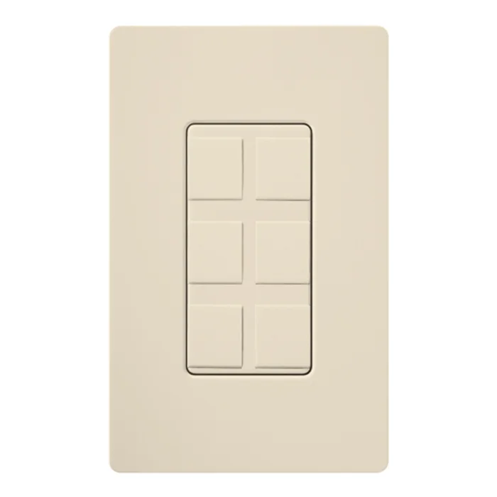 Lutron CA-6PF-LA Claro Field Customizable 6-Port Frame, Light Almond