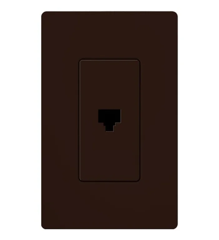 Lutron CA-PJ-BR Claro Single Telephone Jack, 6-Conductor, RJ11, Brown