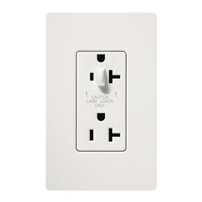 Lutron CAR-20-HDTR-WH 20A 120/125V Half Dimming Tamper Resistant Receptacle, White