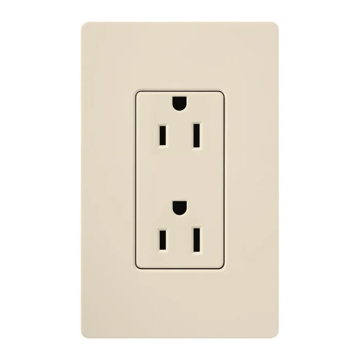 Lutron CARS-15-TR-LA 15A 125V Tamper Resistant Duplex Receptacle, Light Almond
