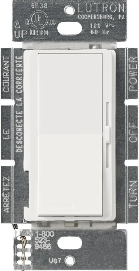 Lutron DV-103P-WH Diva 1000W 3-Way Dimmer