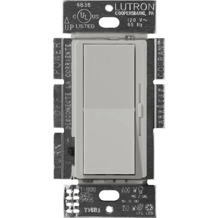Lutron DVSCCL-153P-PB Diva LED+ Single Pole/3-Way Dimmer, 120V, 150W LED/CFL, 600W Incandescent/Halogen, Pebble