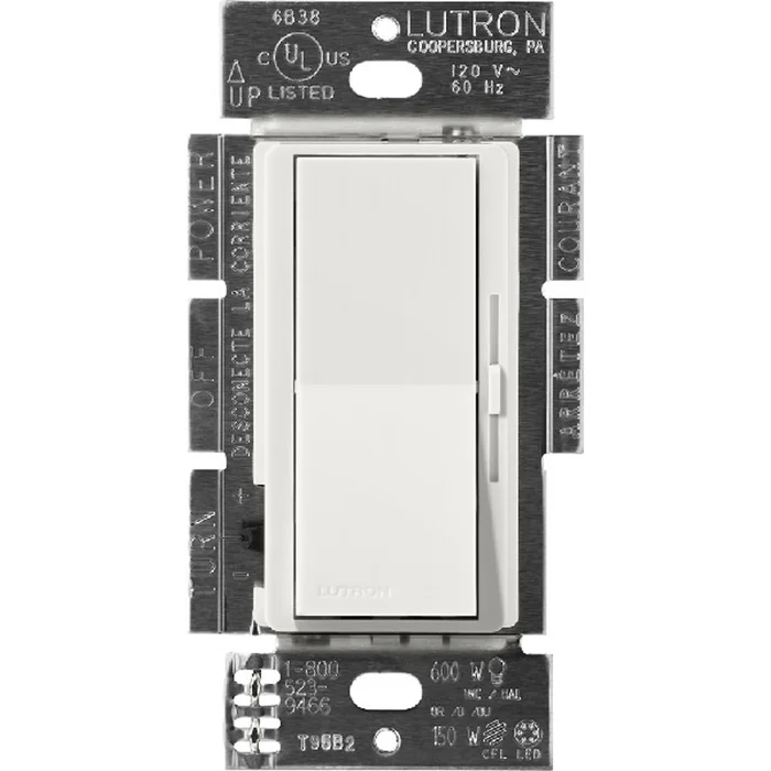 Lutron DVSCF-103P-277-LG Diva 3-Wire Fluorescent Dimmer, Single Pole/3-Way, 277V, 6A, Lunar Gray