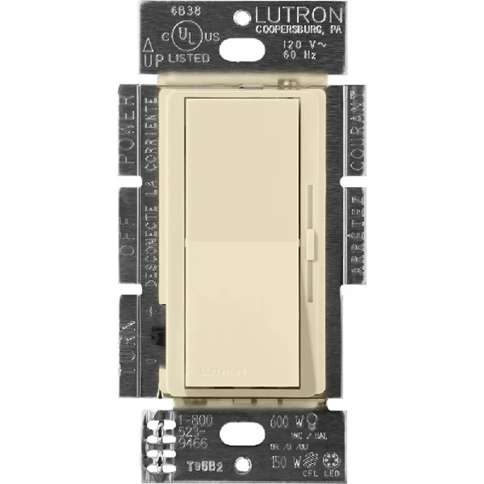 Lutron DVSCF-103P-SD Diva 3-Wire Fluorescent Dimmer, Single Pole/3-Way, 120V, 8A, Sand