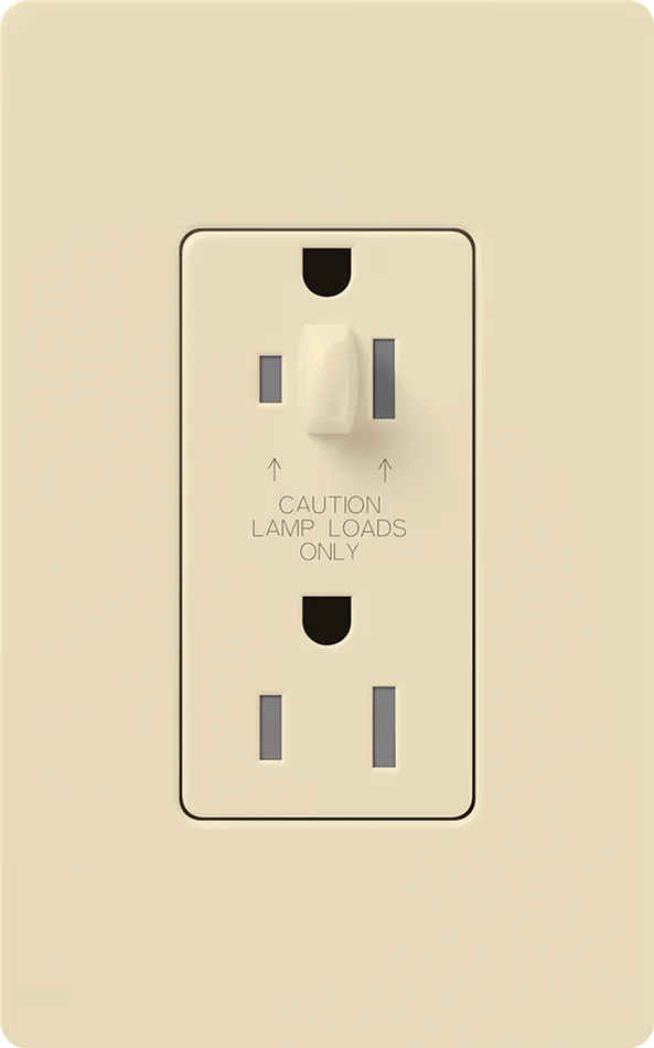Lutron NTR-15-HDTR-BE Nova T 15A 120/125V Half Dimming Tamper Resistant Receptacle, Beige