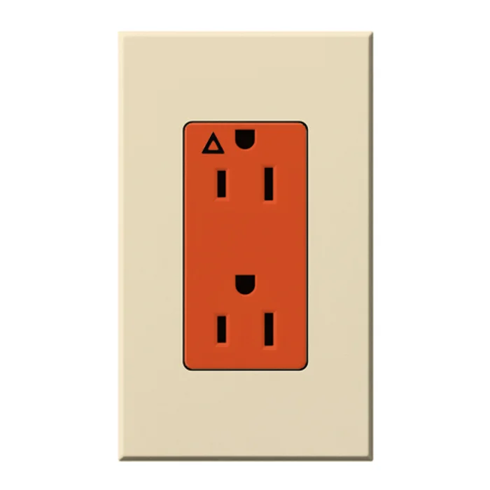 Lutron NTR-15-IG-OR-BE Nova T 15A 125V Isolated Ground Receptacle, Beige
