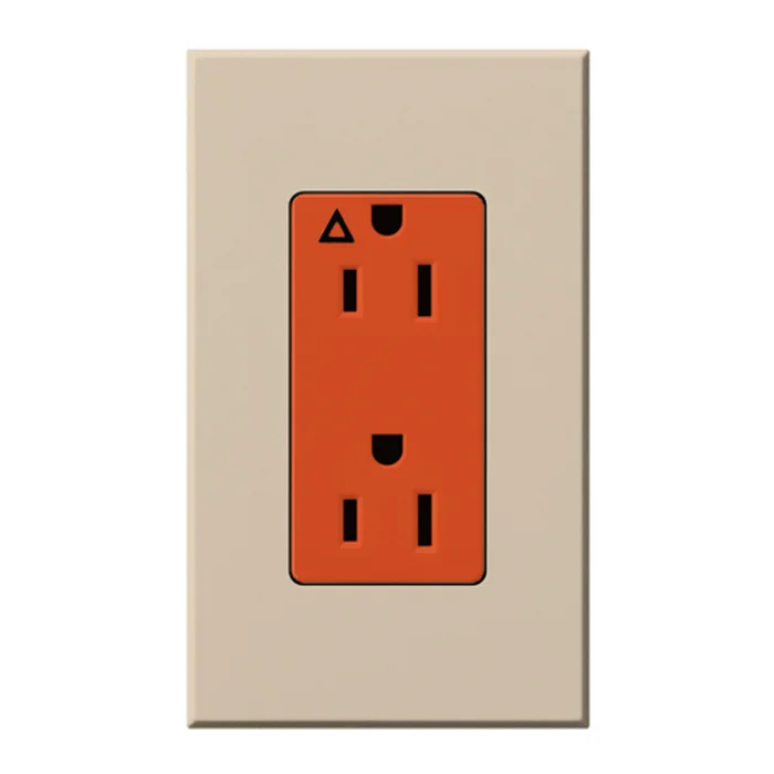 Lutron NTR-15-IG-OR-TP Nova T 15A 125V Isolated Ground Receptacle, Taupe