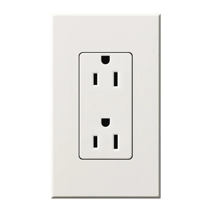 Lutron NTR-15-WH Nova T 15A 125V Duplex Receptacle, White