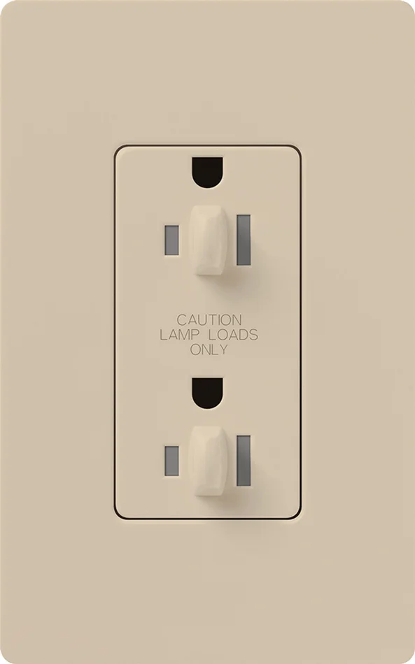 Lutron NTR-20-DDTR-TP Nova T 20A 120/125V Dual Dimming Tamper Resistant Receptacle, Taupe