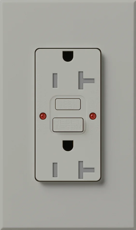Lutron NTR-20-GFST-GR Nova T 20A 125V Tamper Resistant GFCI Receptacle, Gray