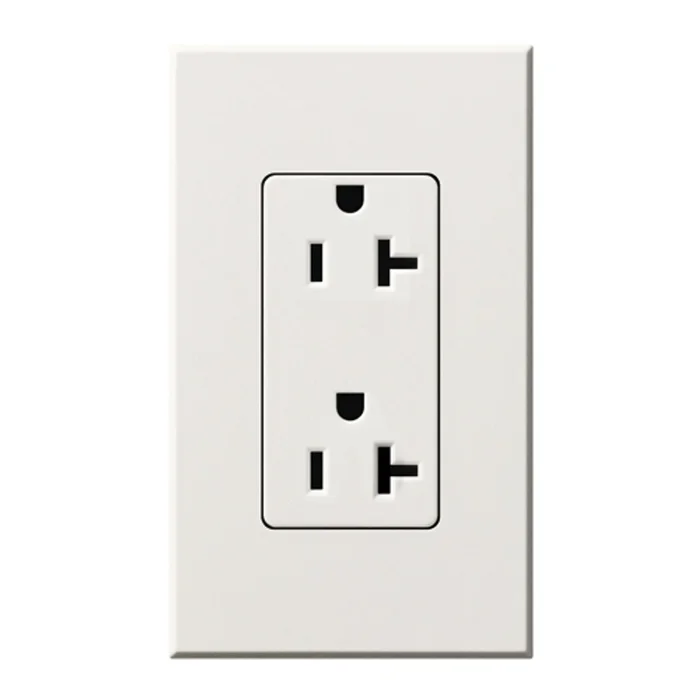Lutron NTR-20-WH Nova T 20A 125V Duplex Receptacle, White