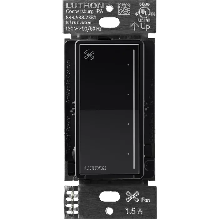 Lutron RRST-ANF-BL RadioRA3 Sunnata RF 4-Speed Quiet Fan Control, 1.5A Max, Black