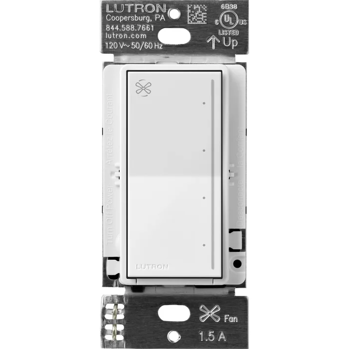Lutron RRST-ANF-WH RadioRA3 Sunnata RF 4-Speed Quiet Fan Control, 1.5A Max, White