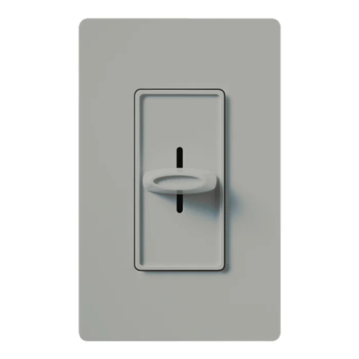 Lutron S-1000-GR Skylark Slide-to-Off Dimmer, Single Pole, 1000W Incandescent/Halogen, Gray