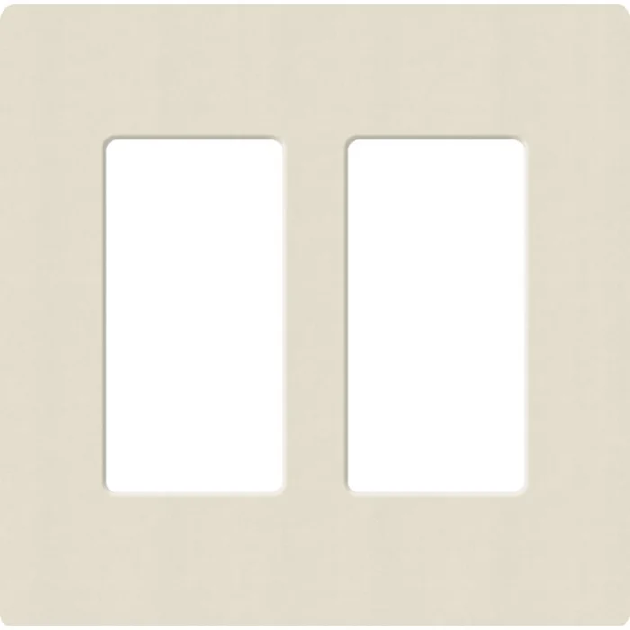 Lutron SC-2-PM Satin Decora 2-Gang Screwless Wallplate, Pumice