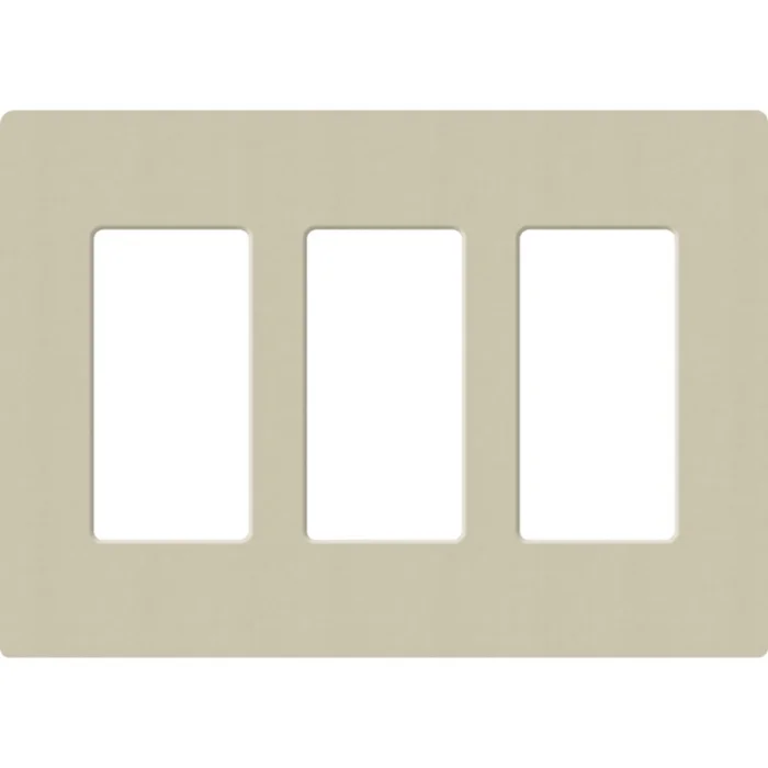 Lutron SC-3-CY Satin Decora 3-Gang Screwless Wallplate, Clay