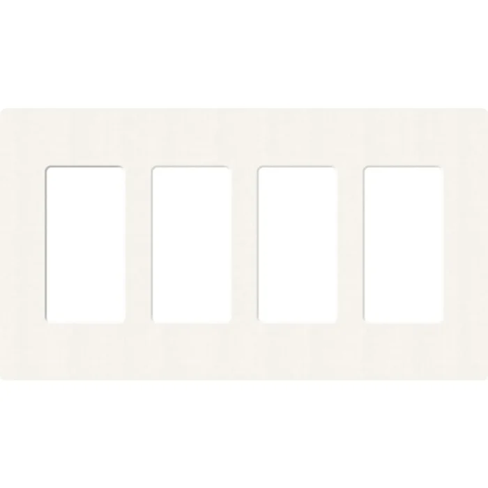 Lutron SC-4-BW Satin Decora 4-Gang Screwless Wallplate, Brilliant White