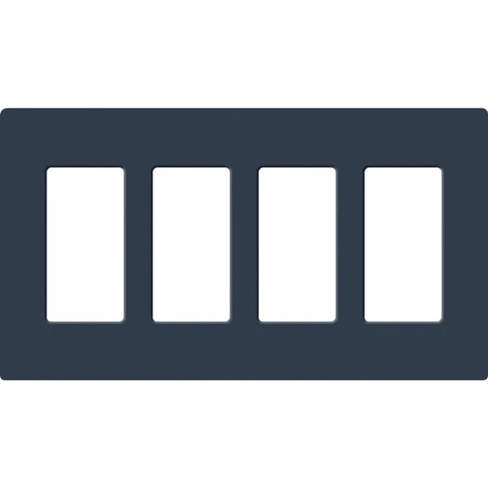Lutron SC-4-DE Satin Decora 4-Gang Screwless Wallplate, Deep Sea