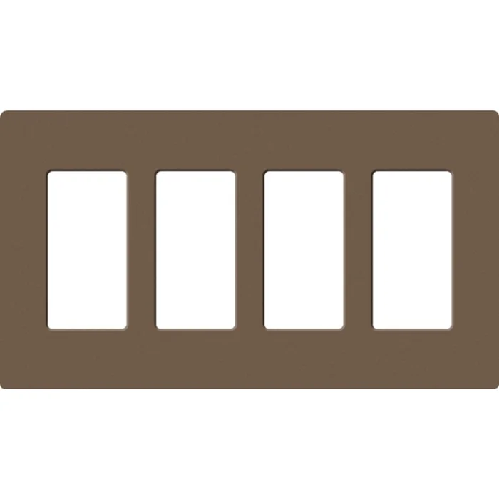 Lutron SC-4-EP Satin Decora 4-Gang Screwless Wallplate, Espresso