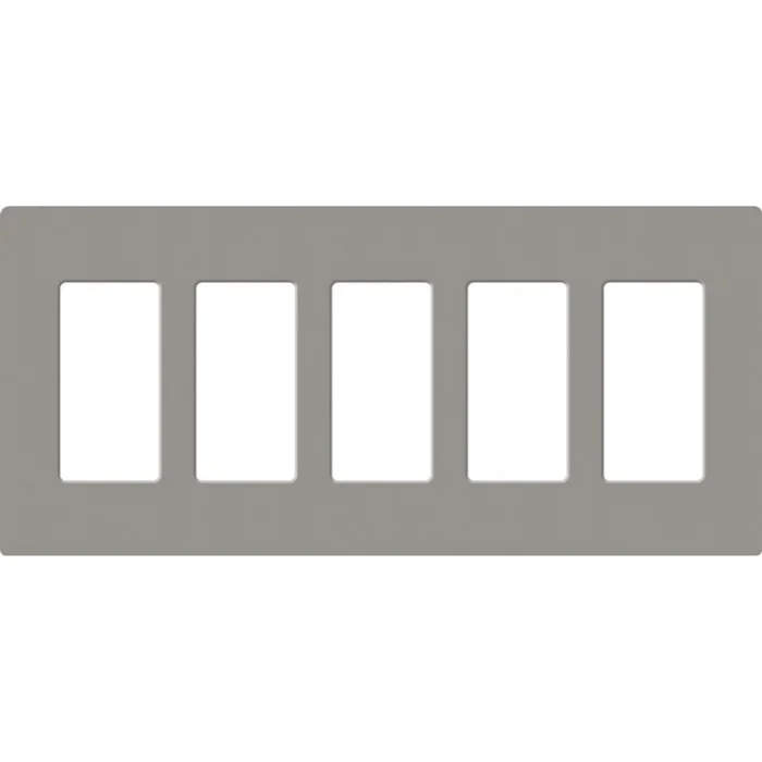 Lutron SC-5-CS Satin Decora 5-Gang Screwless Wallplate, Cobblestone