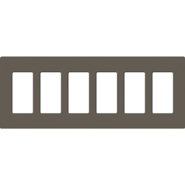 Lutron SC-6-TF Satin Decora 6-Gang Screwless Wallplate, Truffle